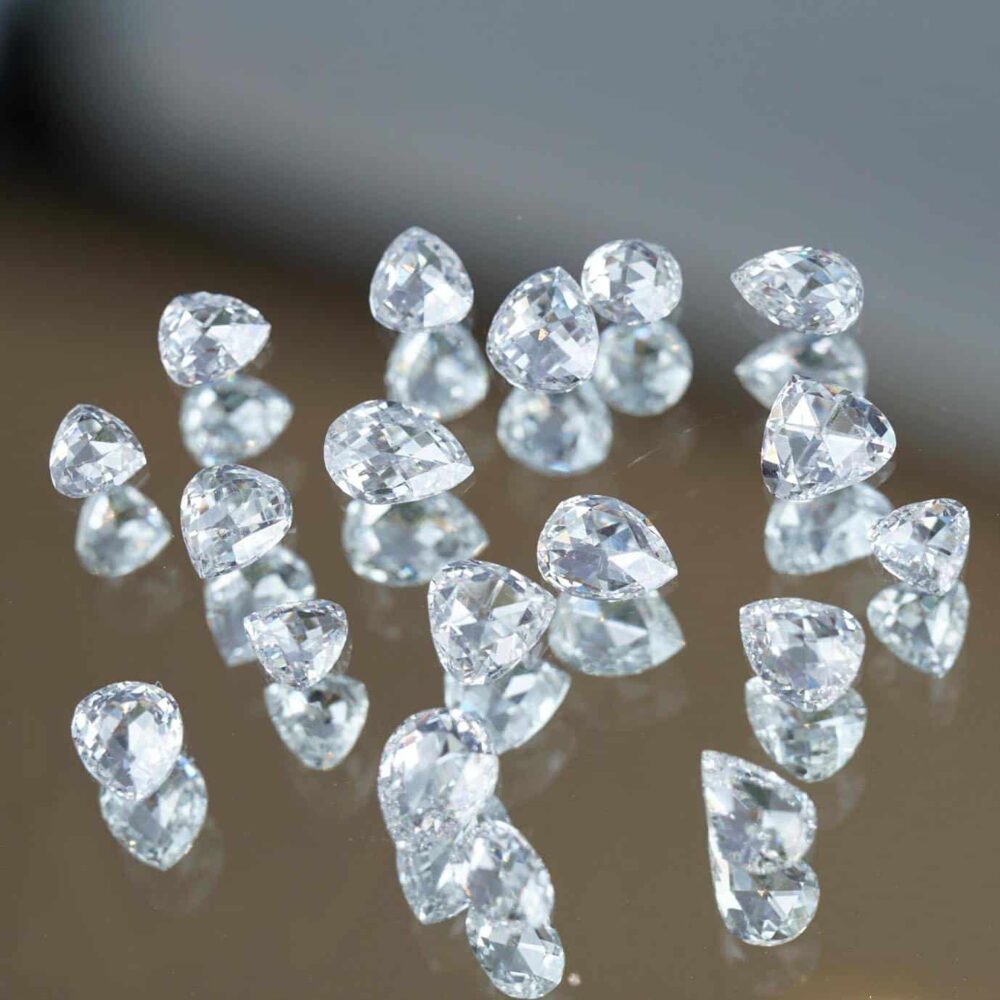 Double rose cut diamonds