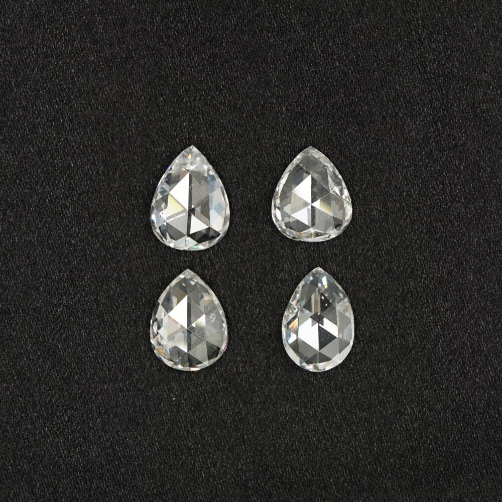 White rose cut pear Diamonds