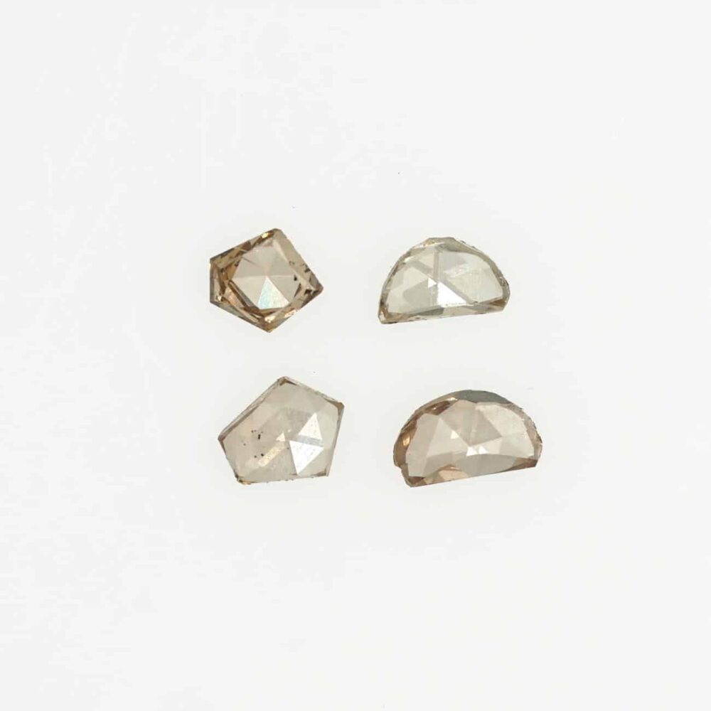 Light brown rose cut mix shape Diamonds