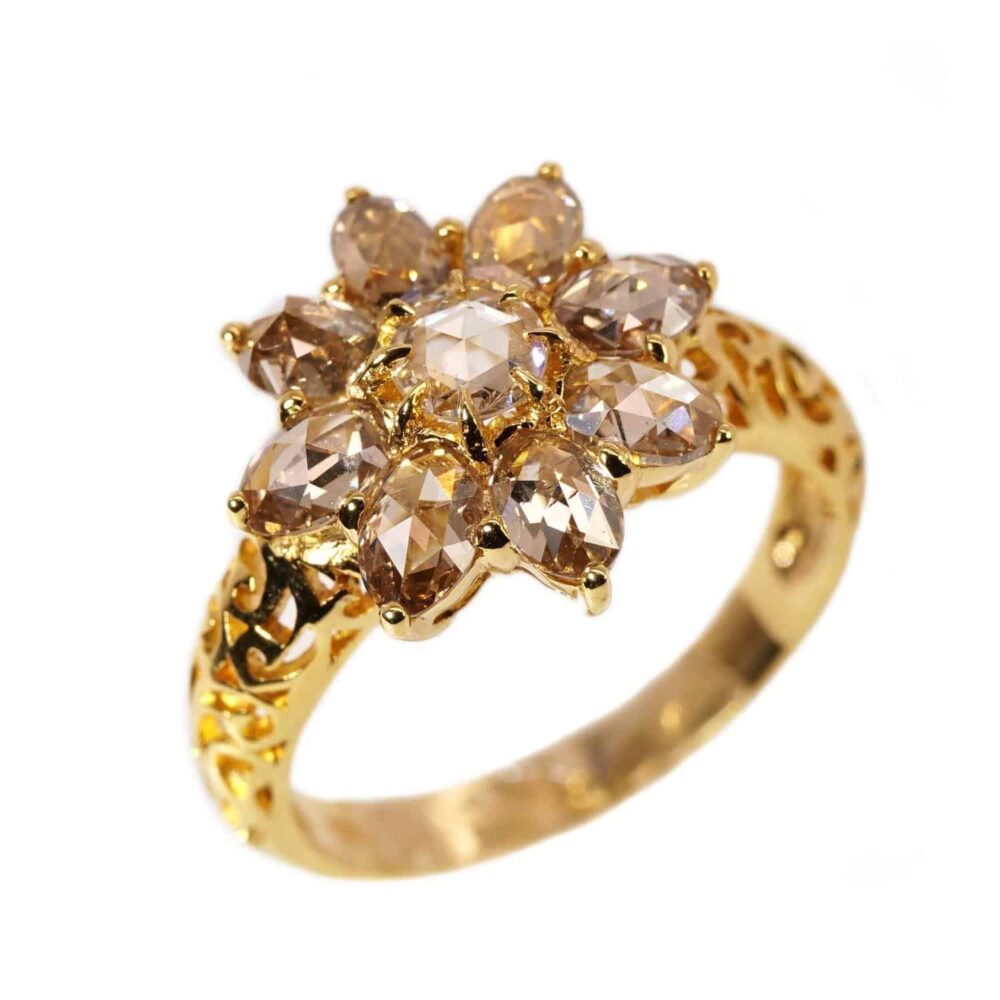 Antique Rose cut 18ky Gold Ring