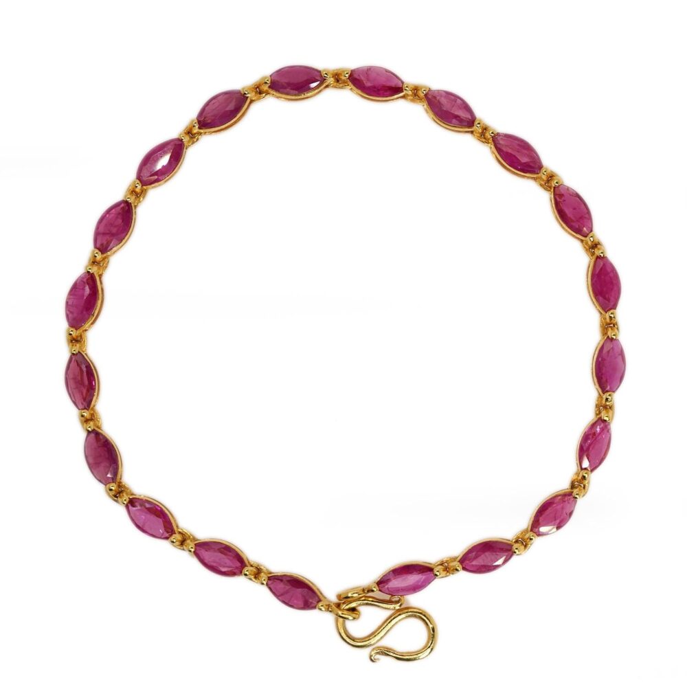 Ruby stones bracelet 9k yellow gold