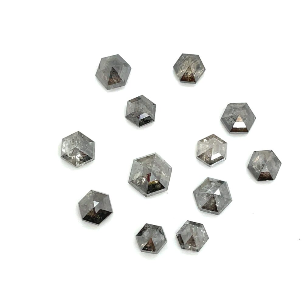 Salt & pepper Hexagon shape Diamonds