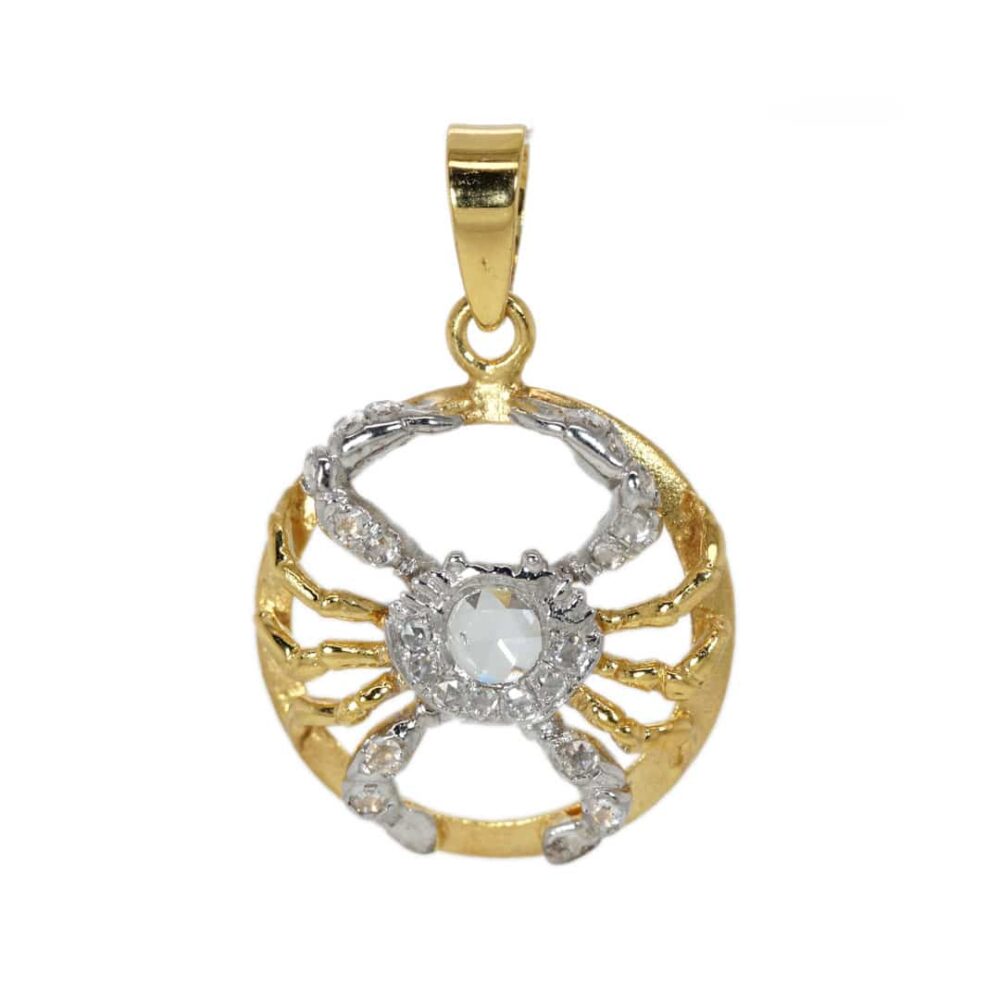 Cancer 18k yellow gold pendant with diamonds