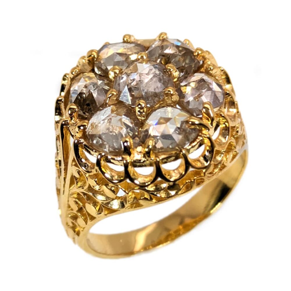 cluster ring 18k yellow gold