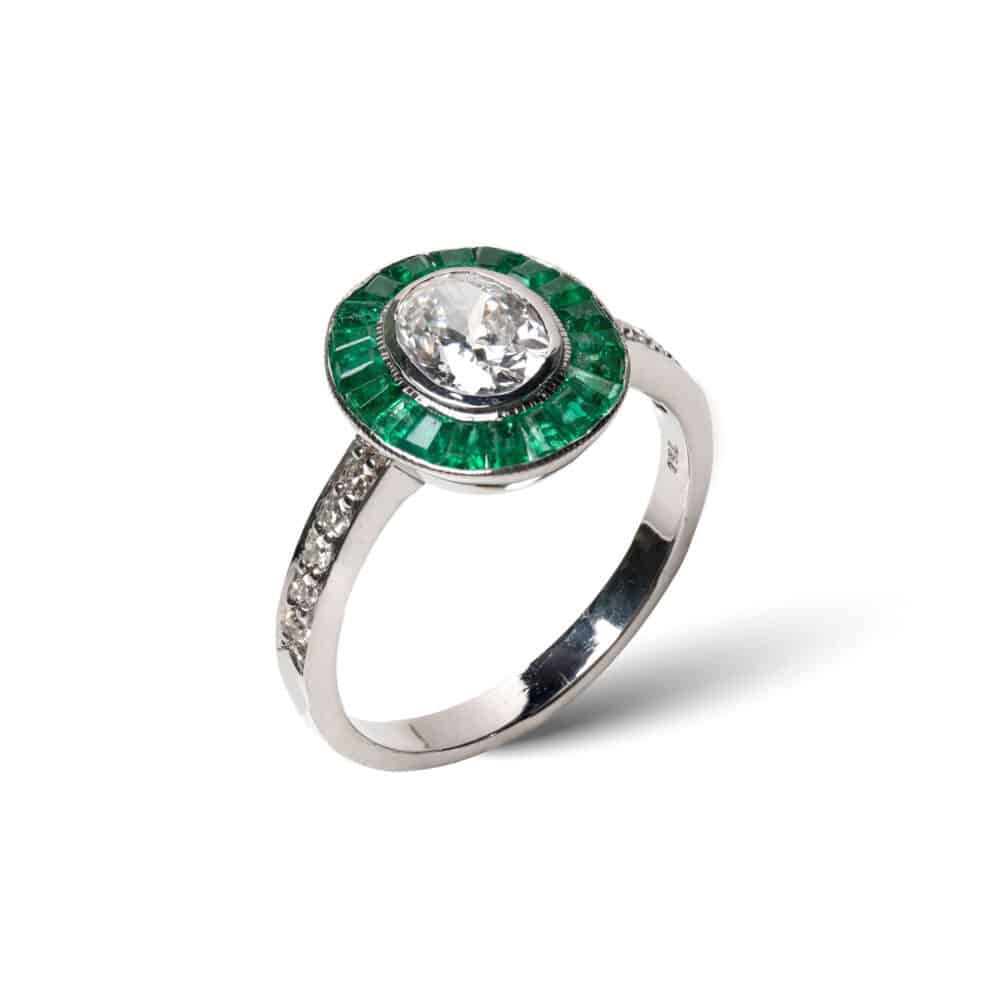 Emerald & diamonds 18KPD ring